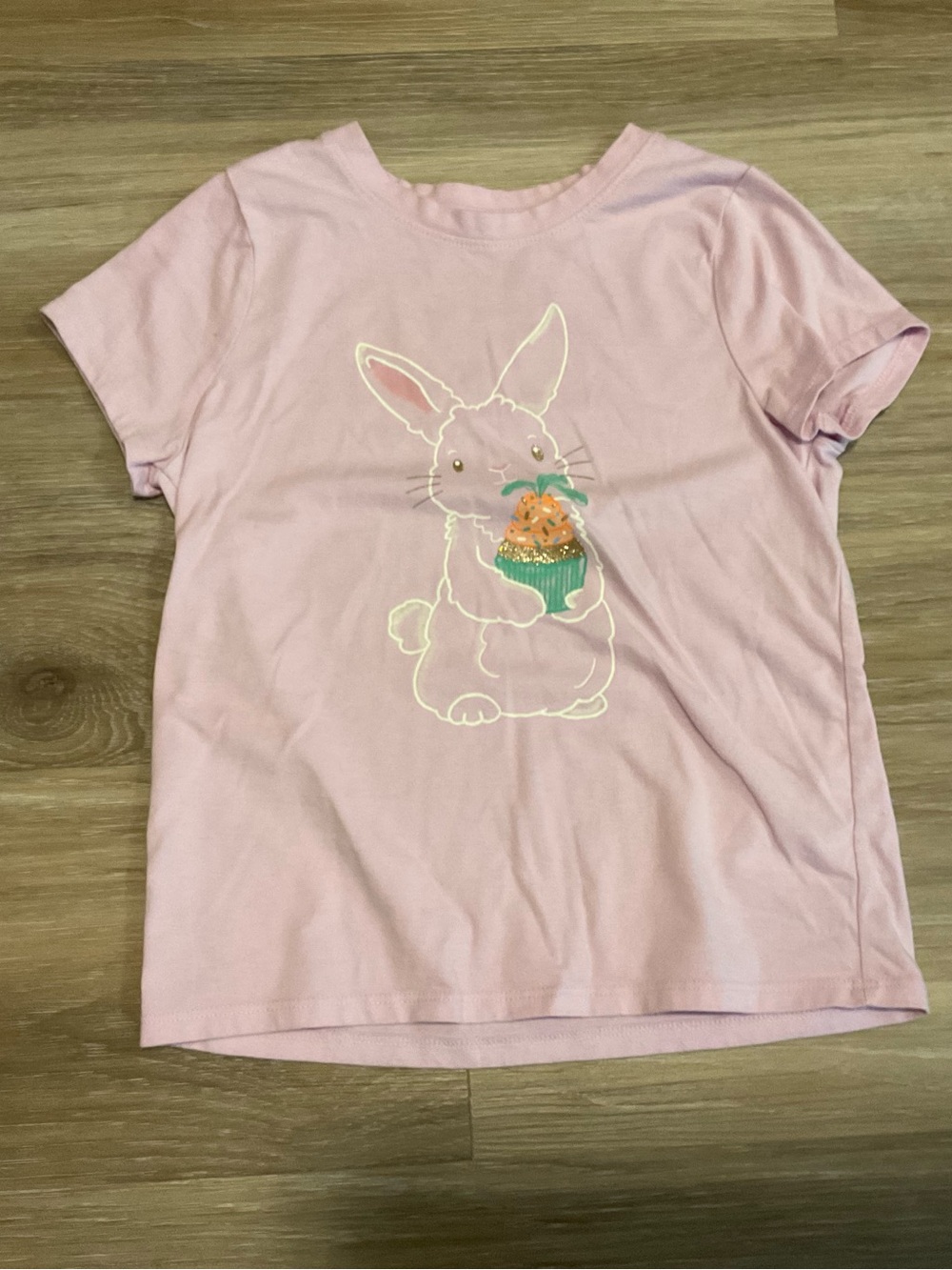 Cat & Jack Light Pink Bunny Cupcake Tee